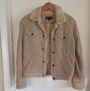 Earl Jeans Tan Jean Jacket with Cream Lining